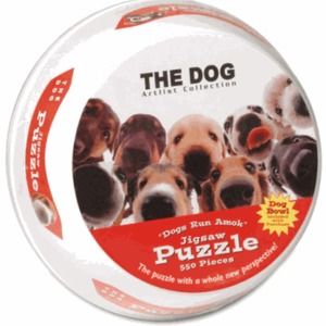 Dogs Run Amok The Dog Artist Collection 550 Piece Jigsaw Puzzle w/ Dog Bowl